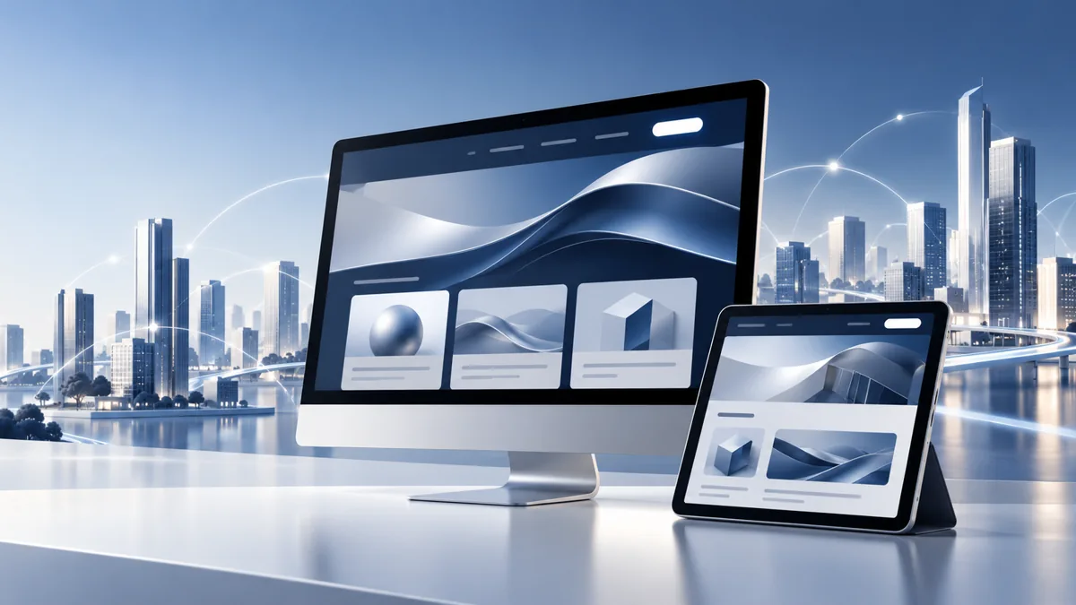 Kurumsal web sitesi ve mobil uyumlu tasarımı temsil eden görsel
